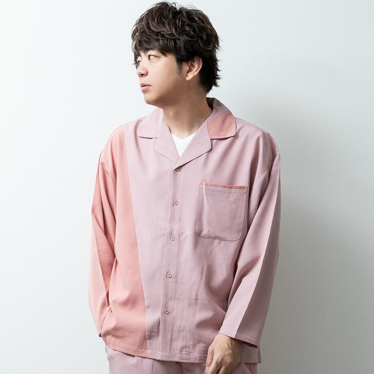 セットアップ メンズ シャツ アシンメトリー 上下セット
