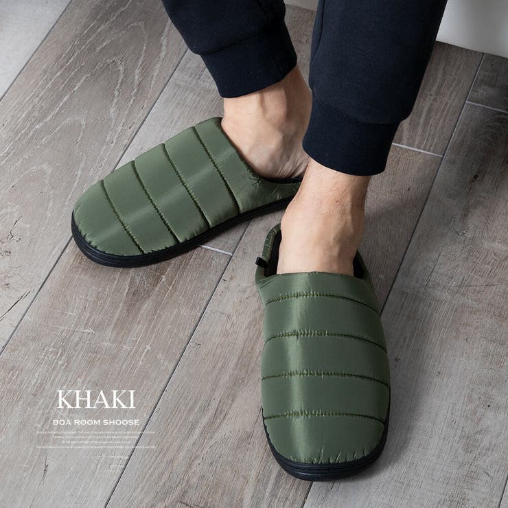 スリッパ メンズ 防寒 ルームシューズ 暖かい ダウン風 もこもこ スリッポン | GENELESS | 詳細画像13 