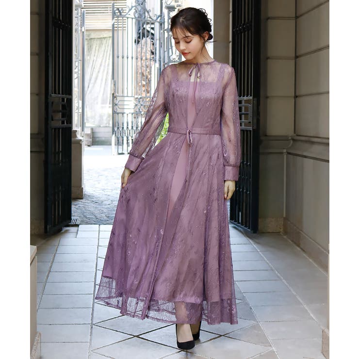 ガール　ドレス　ワンピース　紫　GIRL