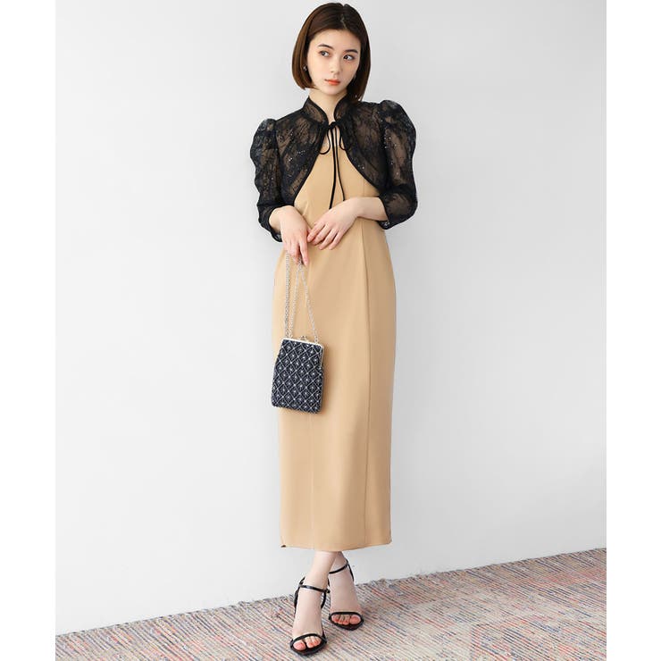 ブラックベージュ | パーティードレス 大きいサイズ ロング | GIRL