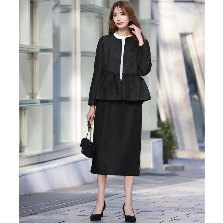 本日限定お値下げ☆ELLE EN NOIR ブラックフォーマルスーツ ランバンノワール｜ブラックフォーマル(0703433)11号・ブラック