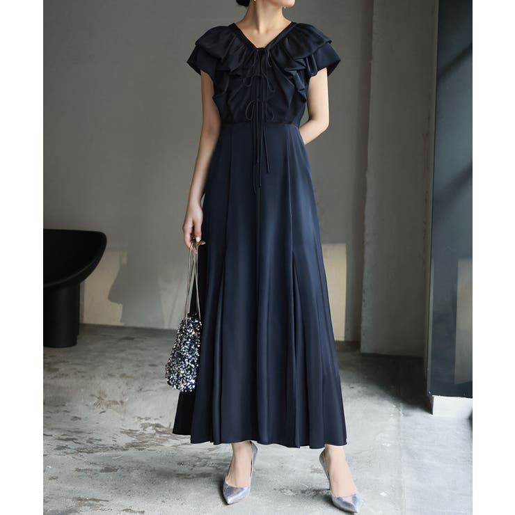 ネイビー | パーティードレス 大きいサイズ ロング | GIRL