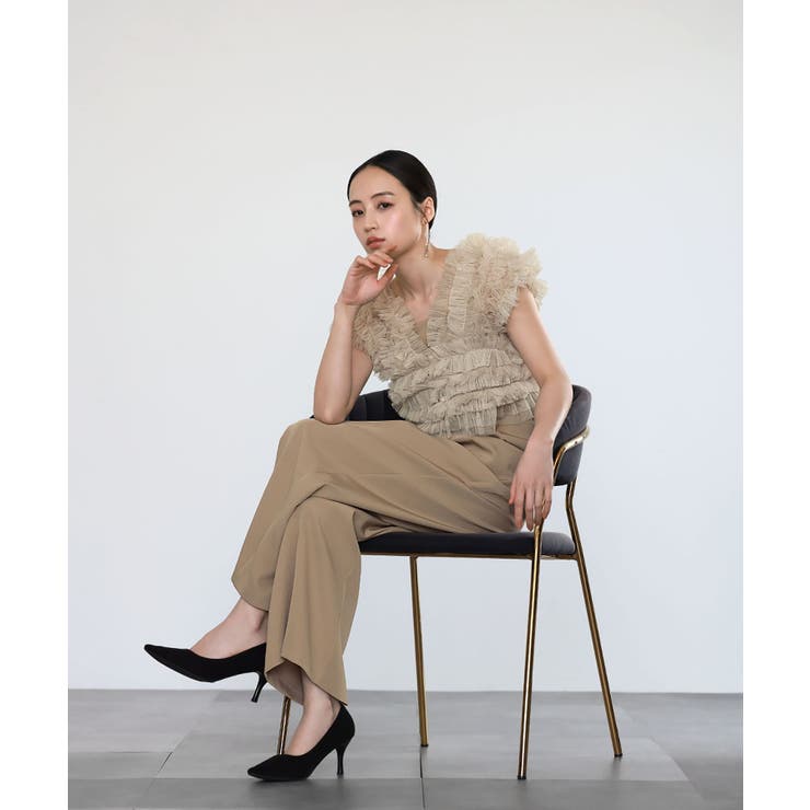 ベージュ | パーティードレス 結婚式 パンツドレス | GIRL