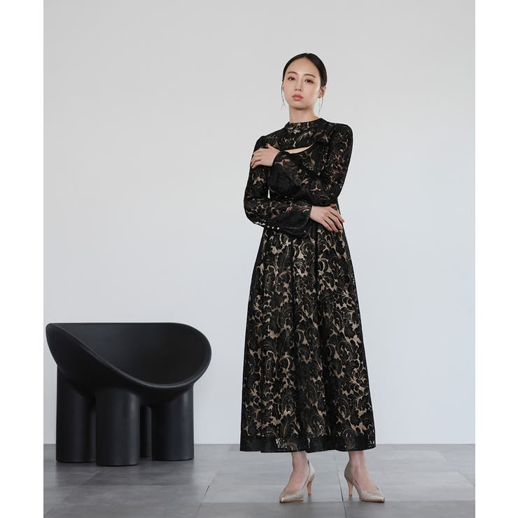 限定価格✨GIRL ガール パーティードレスオケージョンワンピース LL 結婚式 オープンショルダーチュールギャザー フレアロング 結婚式