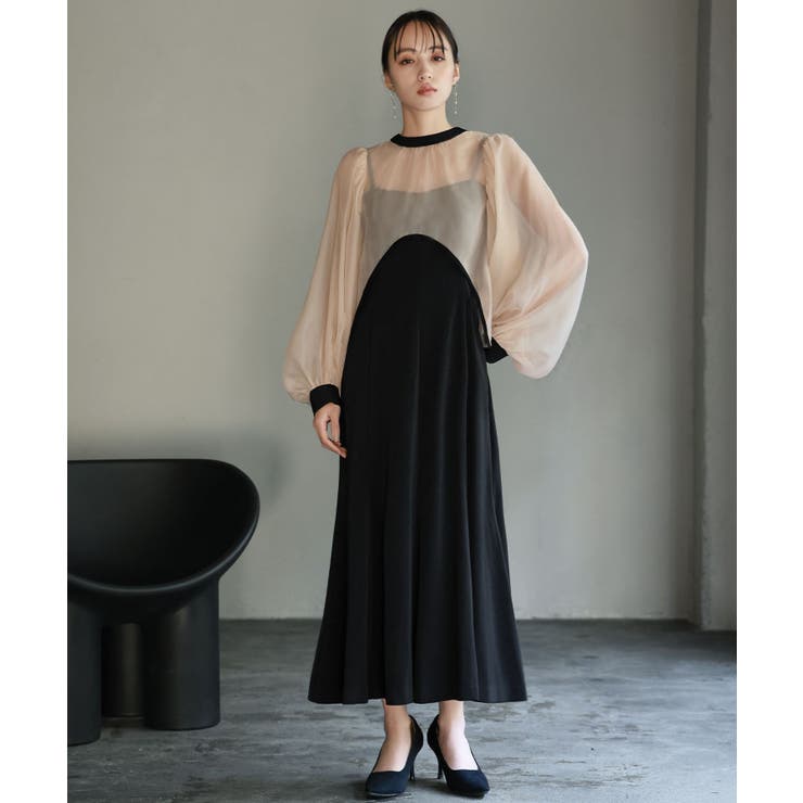 GIRL ガール　パーティードレス　ワンピース　お呼ばれ　結婚式 結婚式・お呼ばれ対応 | 総レースミモレ丈ワンピース - パーティー