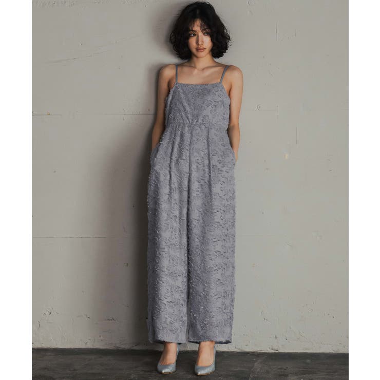 パンツドレス GARL ガール GIRL フロッキードットシアーオールインワン 結婚式