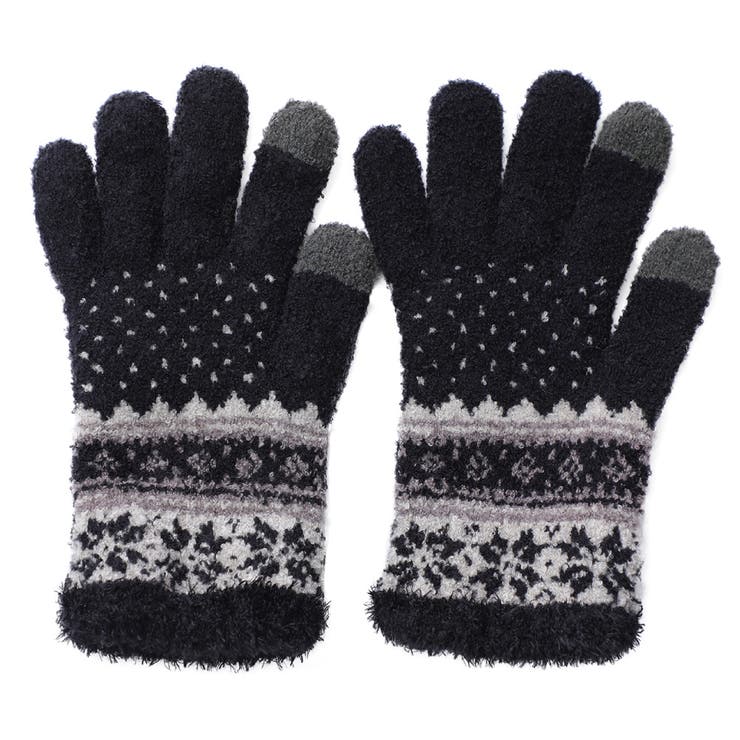 ブラック | レディース あったかニット手袋 日本製 | GlovesDEPO