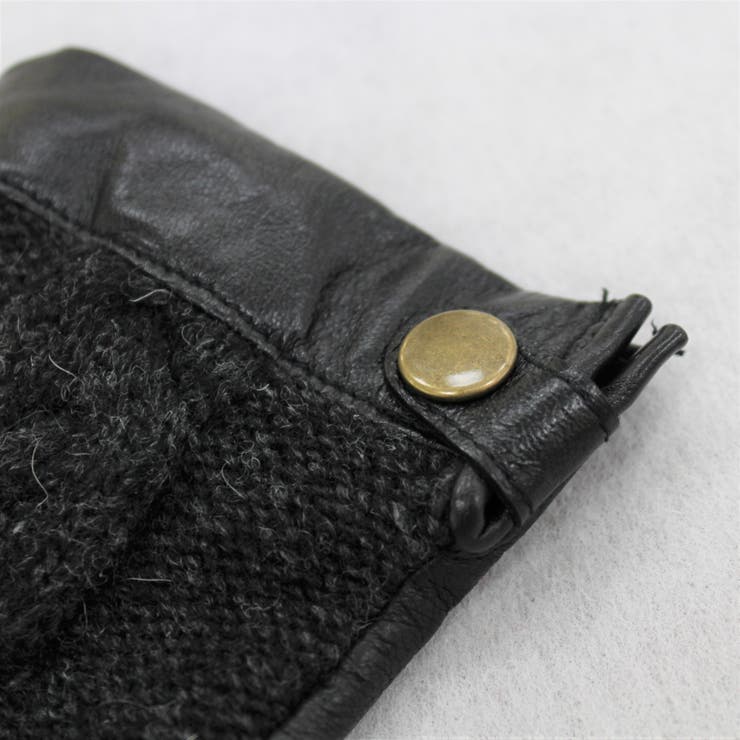 手袋 ケーブルニットコンビ革手袋 秋 冬 おしゃれ スマホ対応 | GlovesDEPO | 詳細画像3 