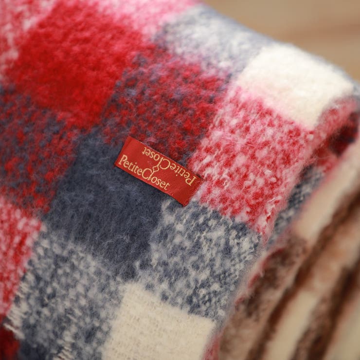 あったかマフラー 大判 ブロックチェック＆フリンジ | GlovesDEPO | 詳細画像8 