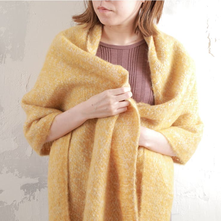 あったかマフラー 大判 ブロックチェック＆フリンジ | GlovesDEPO | 詳細画像4 