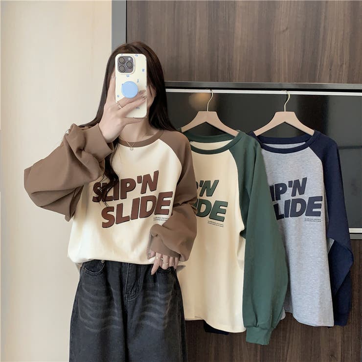 フロントプリントバイカラーロングTシャツ 10070 | G&L Style | 詳細画像2 