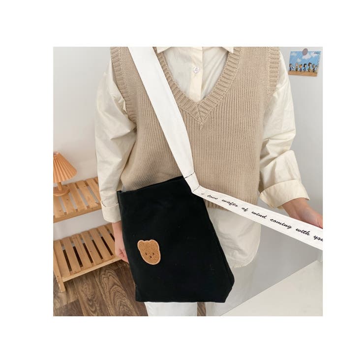 ワンポイントワッペンショルダーバッグ 10182[品番：XB000010457