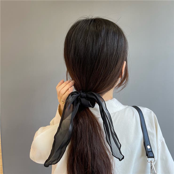 ブラック | 光沢リボンシュシュ 10198 | G&L Style