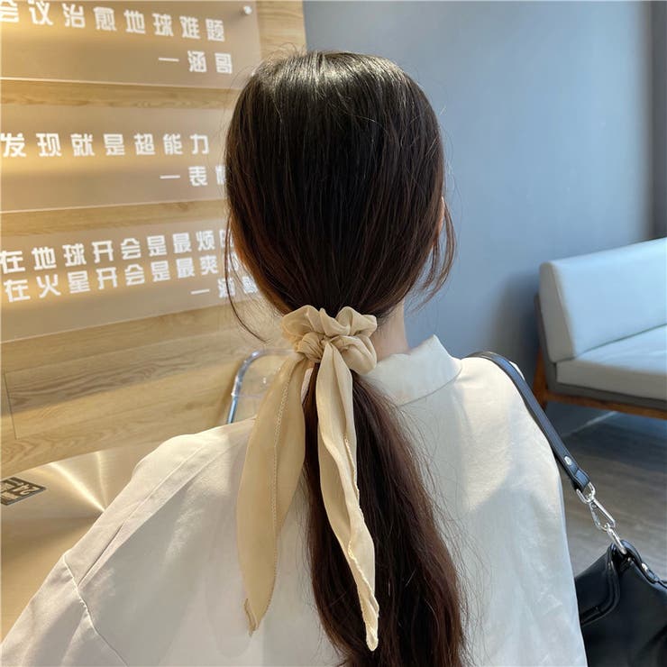 ベージュ | 光沢リボンシュシュ 10198 | G&L Style