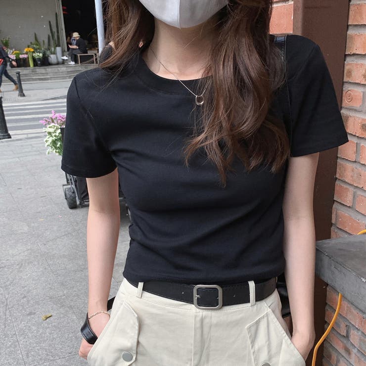 ブラック | ショート丈ベーシックTシャツ 10256 | G&L Style