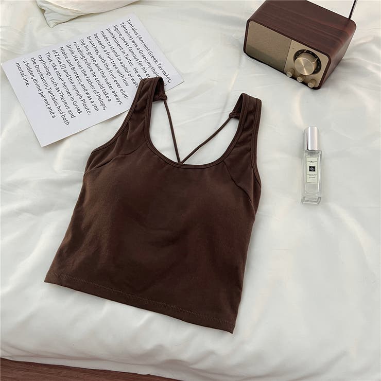 LOEWEキャミソール カップ付 ダブルストラップタンクトップ 10258[品番：XB000010523