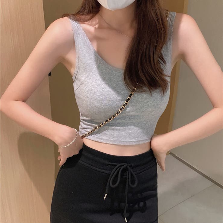 カップ付 ダブルストラップタンクトップ 10258[品番：XB000010523