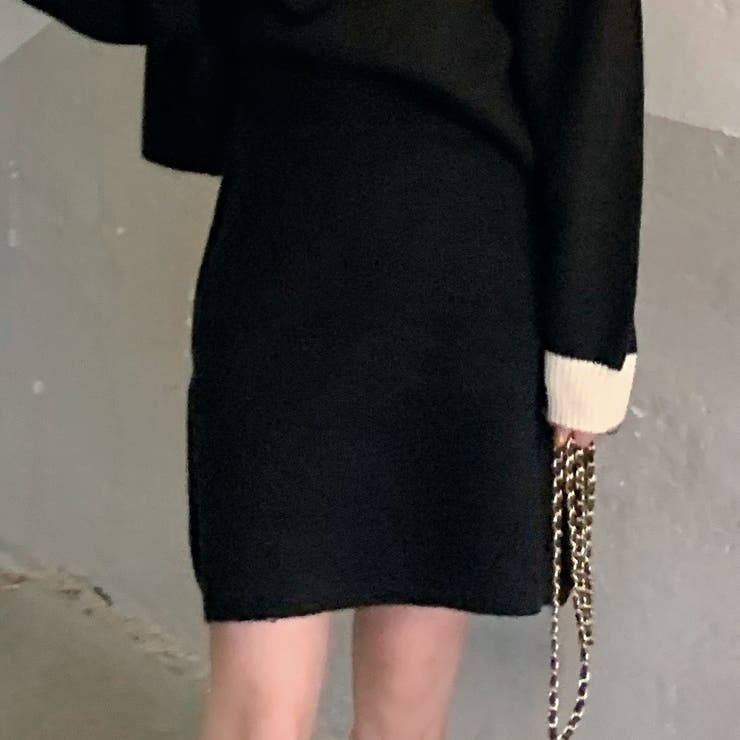 ブラック | ハイゲージニットミニスカート 10287 | G&L Style