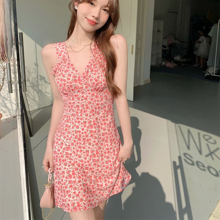 Vネック花柄フリルワンピース 10335 | G&L Style | 詳細画像3 