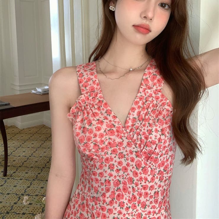 Vネック花柄フリルワンピース 10335 | G&L Style | 詳細画像9 