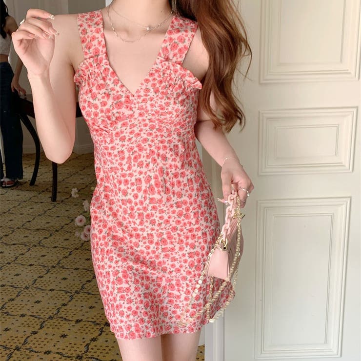 Vネック花柄フリルワンピース 10335 | G&L Style | 詳細画像7 