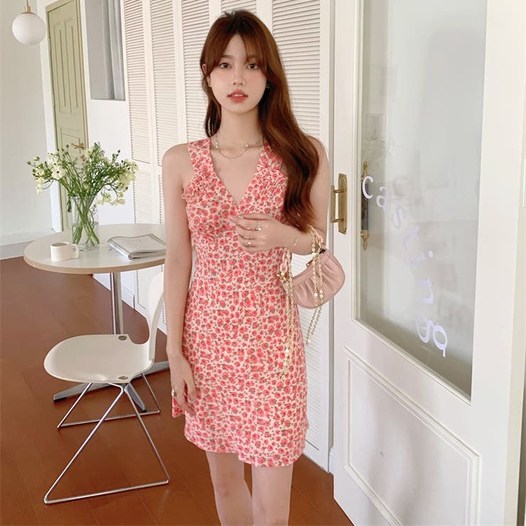 Vネック花柄フリルワンピース 10335 | G&L Style | 詳細画像5 