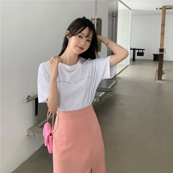 ホワイト | フロントレタリング半袖Tシャツ 10339 | G&L Style