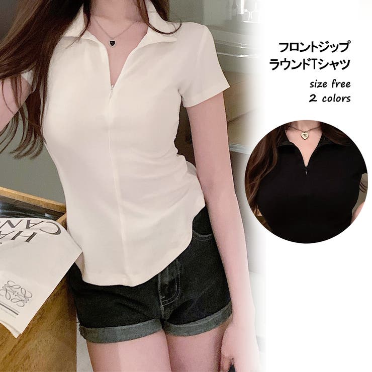 フロントジップラウンドTシャツ 10351 | G&L Style | 詳細画像1 