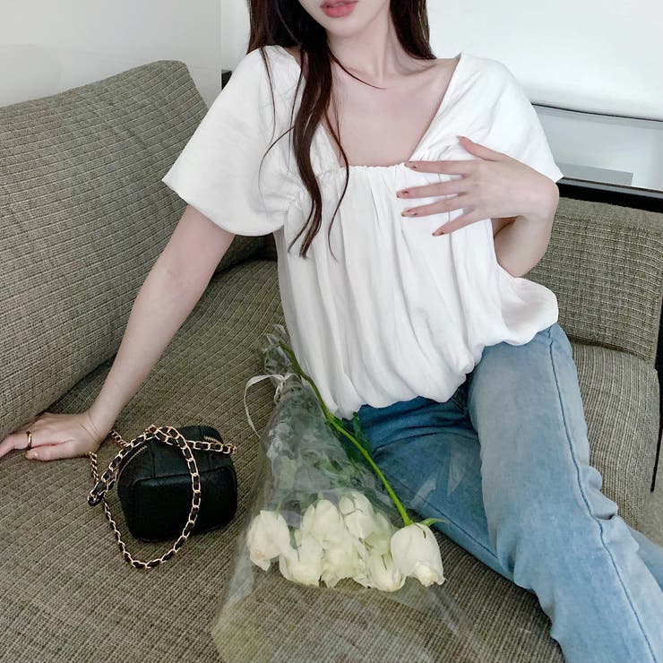 バックオープンスクエアネックボリュームトップス 10356 | G&L Style | 詳細画像5