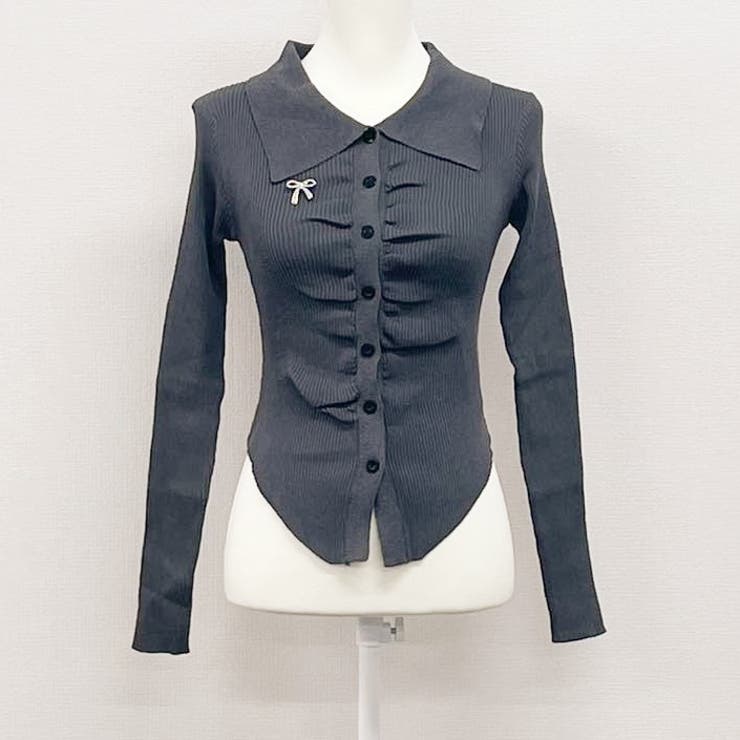 リボンブローチ付き リブニットトップス 10377 | G&L Style | 詳細画像18 