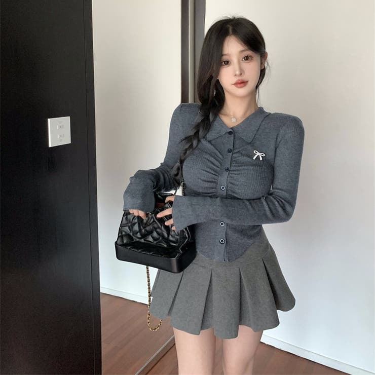 リボンブローチ付き リブニットトップス 10377 | G&L Style | 詳細画像7 