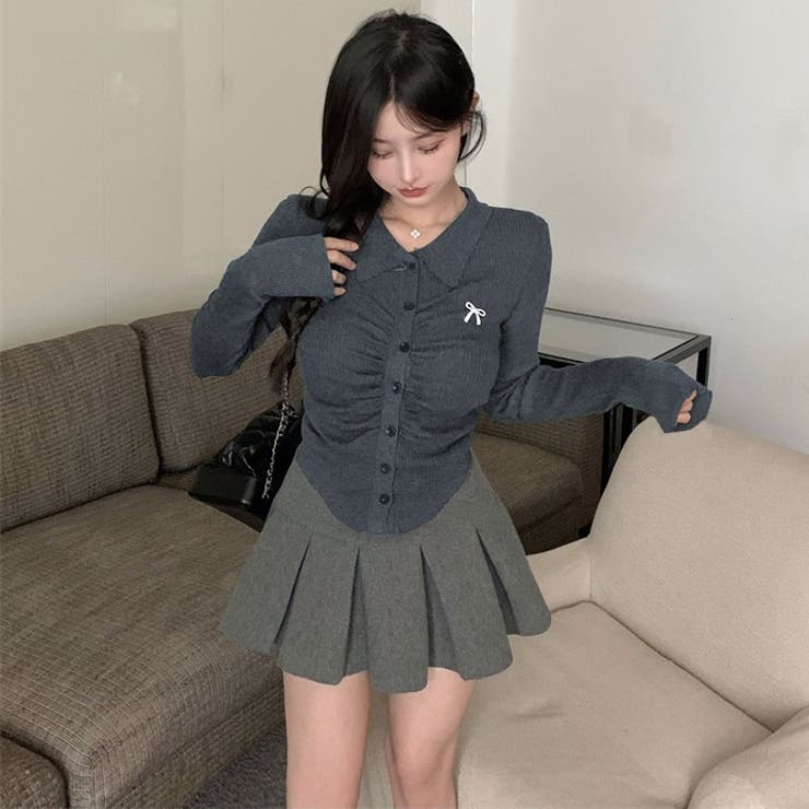 リボンブローチ付き リブニットトップス 10377 | G&L Style | 詳細画像10 