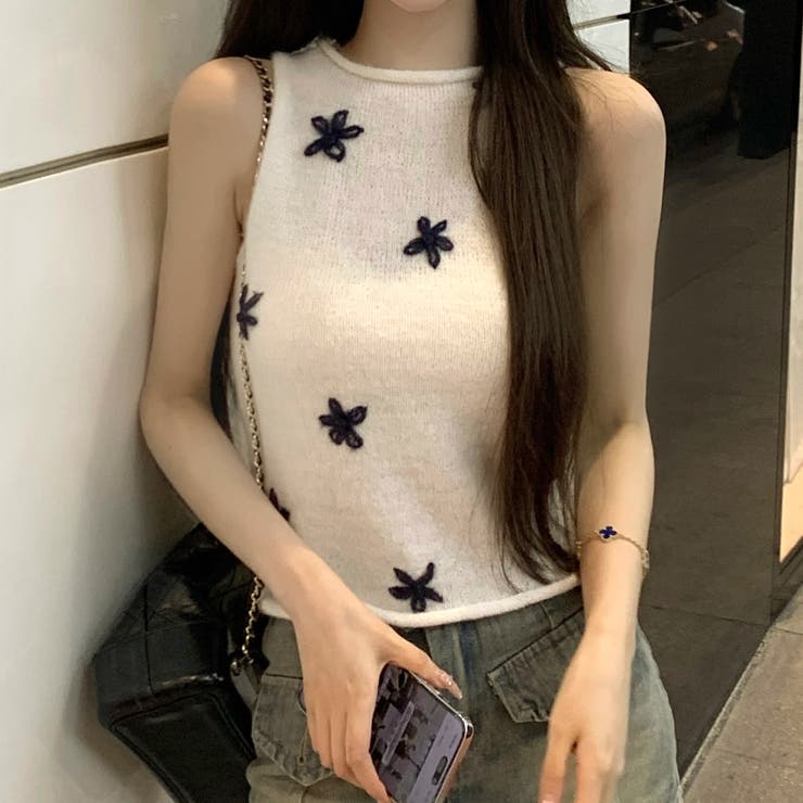 花柄ノースリーブニットトップス 10385 | G&L Style | 詳細画像3 