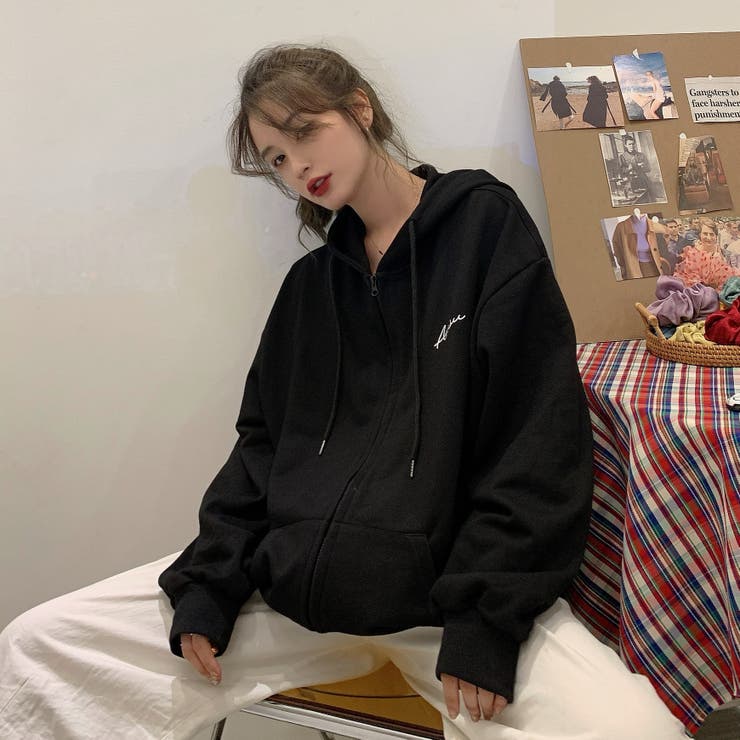 レタリング 薄手 ジップパーカー 7981 | G&L Style | 詳細画像7 