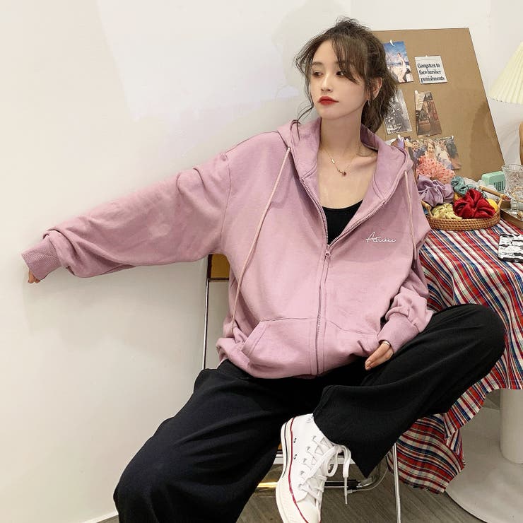 レタリング 薄手 ジップパーカー 7981 | G&L Style | 詳細画像21 