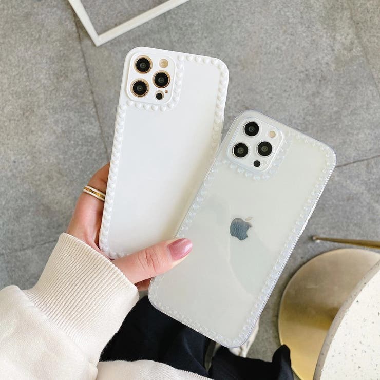 iPhone12 ハートフレームスマホケース 8035[品番：XB000008478