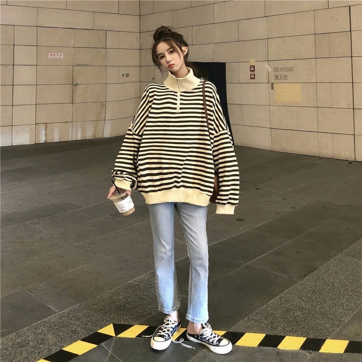 ハーフジップ マルチボーダートップス 8564 | G&L Style | 詳細画像6 