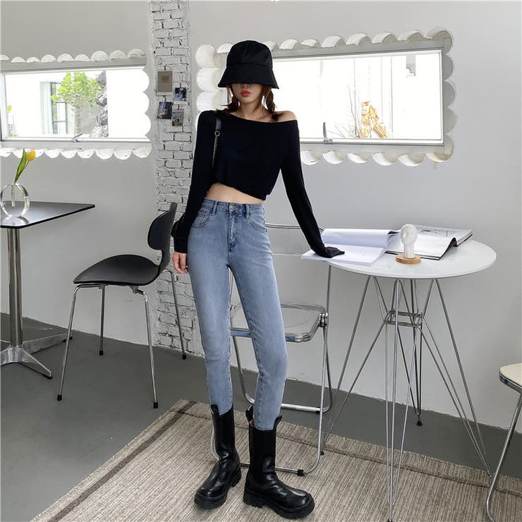 カットオフデザインスキニーデニムパンツ 8889[品番