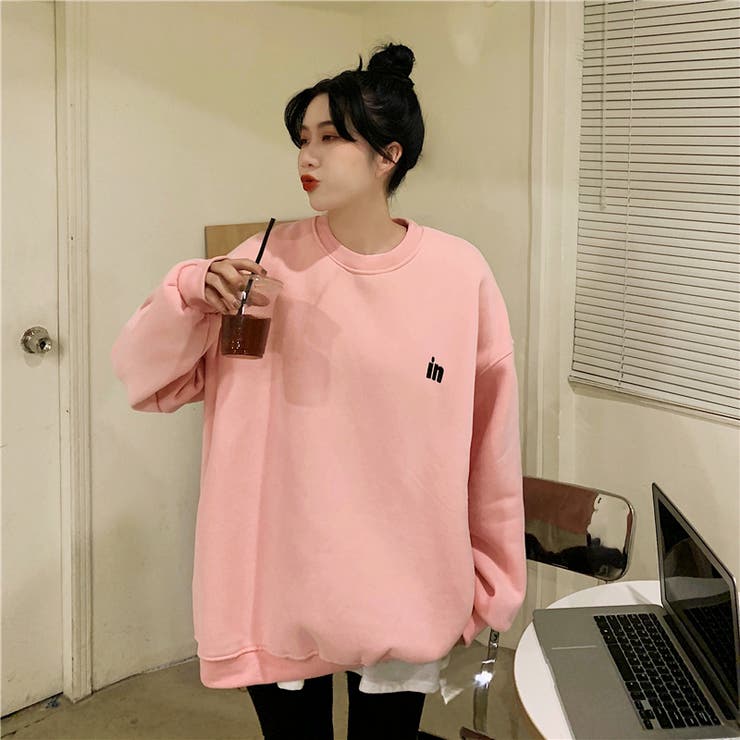 【セール 登場から人気沸騰】 ワンポイント刺繍裏起毛トレーナー 8917[品番：XB000009312 トップス