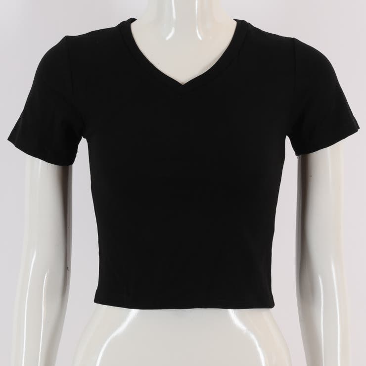 Vネックショート丈半袖Tシャツ 9047[品番：XB000009424]｜G&L