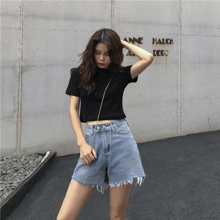 フリンジデニムショートパンツ 9078[品番：XB000009490]｜G&L