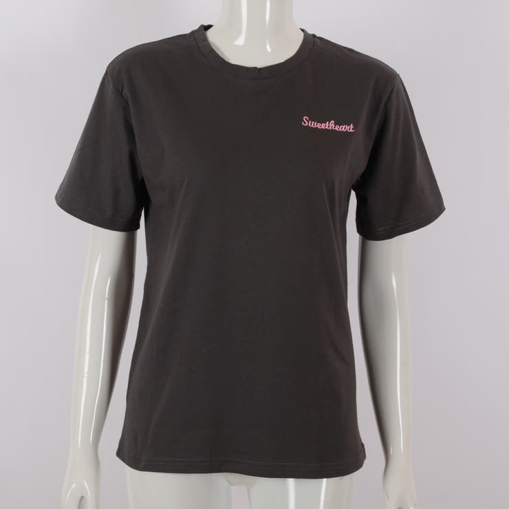 tシャツ フロント刺繍Tシャツ レディース セール】 ワンポイントロゴ刺繍Tシャツ【UV/接触冷感/洗濯機洗い