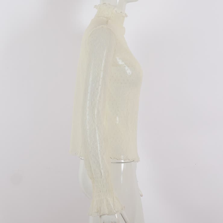 ドット柄フリルシアートップス 9224[品番：XB000009580]｜G&L