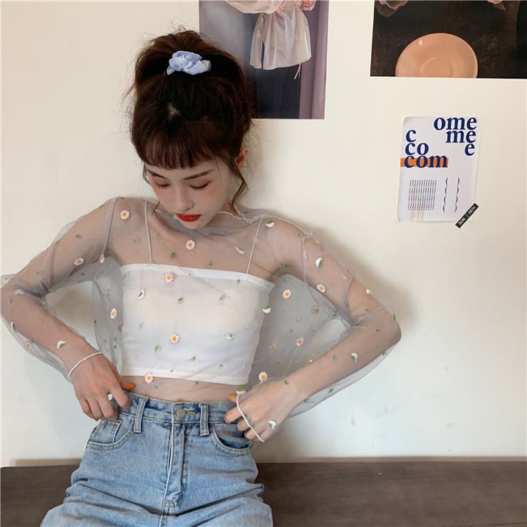 ボトルネック刺繍シアートップス 9256[品番：XB000009532]｜G&L Style