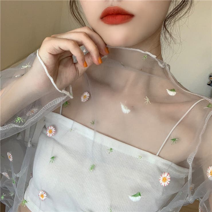 ボトルネック刺繍シアートップス 9256[品番：XB000009532]｜G&L Style