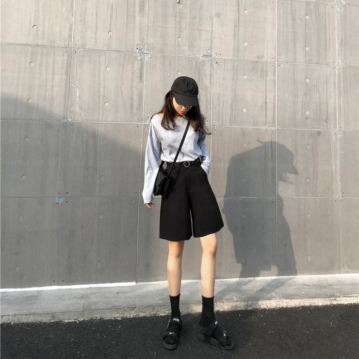 デザインショートパンツ ショートパンツ スタイルアップ Aラインショートパンツ 9333[品番：XB000009595]｜G&L Style