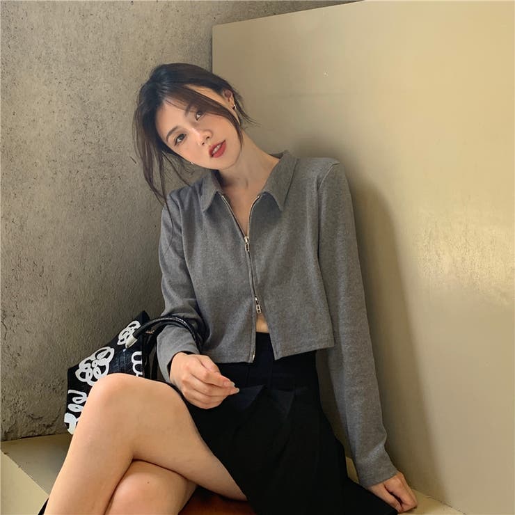 ショート丈ジップトップス 9355[品番：XB000009650]｜G&L Style