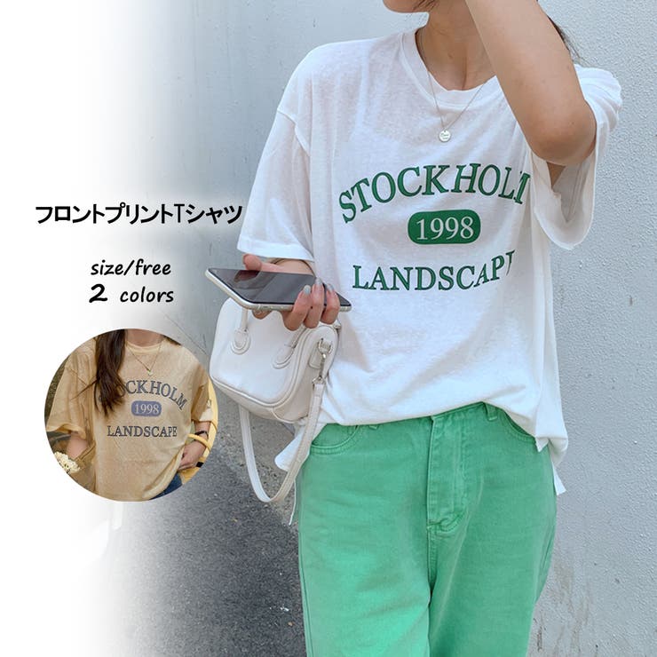 フロントプリントTシャツ 9391[品番：XB000009679]｜Gu0026L  Style（ジーアンドエルスタイル）のレディースファッション通販｜SHOPLIST（ショップリスト）