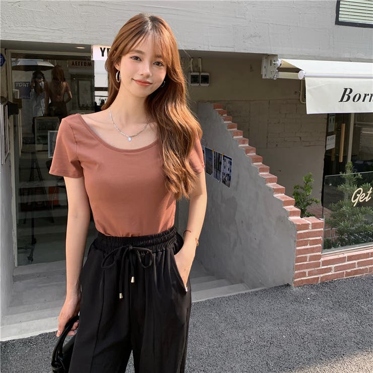 tシャツ 「カップ付き」BRA TOP BACK OPEN LS TEE レディース tシャツ カップ付きオープンネックトップス レディース
