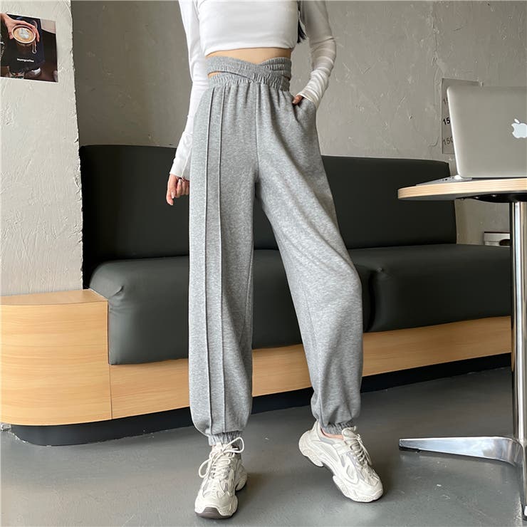 ハンドメイド　トレーナーとパンツ ウエストクロスデザインジョガーパンツ 9644[品番：XB000009961